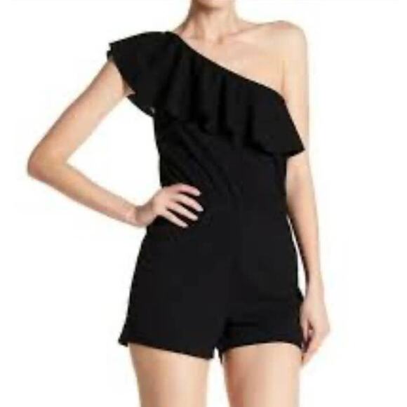 AQUA RUFFLE ONE SHOULDER ROMPER PLAYSUIT SIZE MEDIUM - Picture 1 of 7